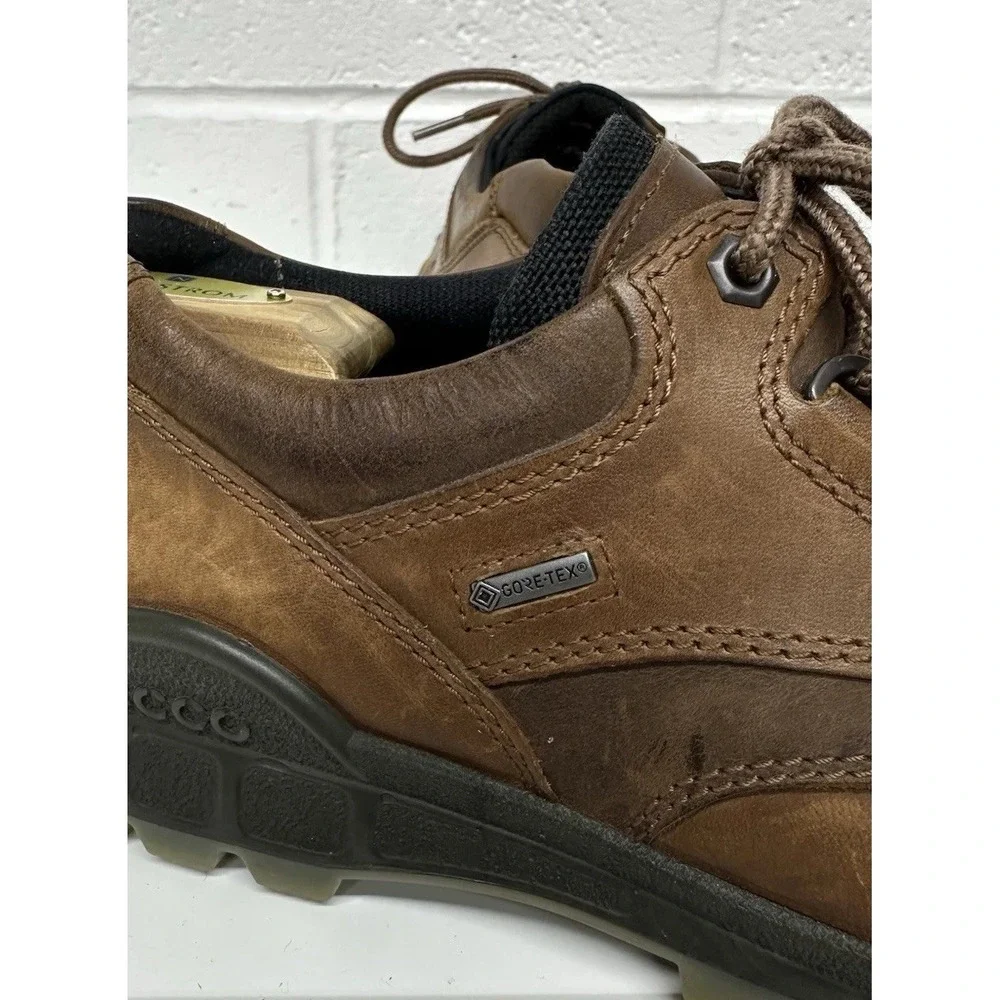 Ecco Track 25 Low Goretex GTX Brown‎ Leather Hiking Shoes Mens Size 41 US 7.5
